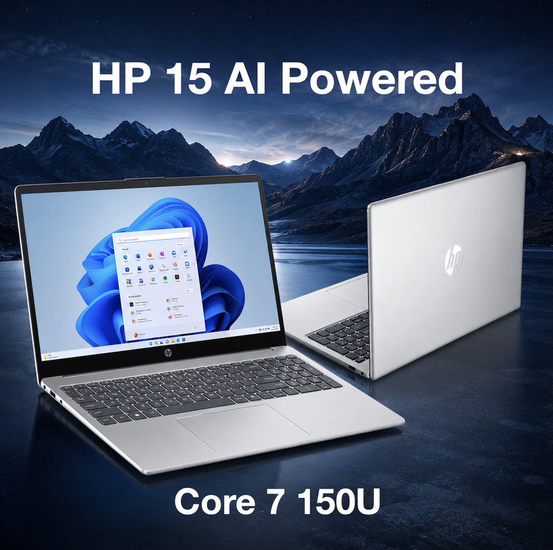 HP 15 15.6" 1920x1080 Intel Core 7 150U 64GB RAM 2TB SSD Windows 11 Pro gallery