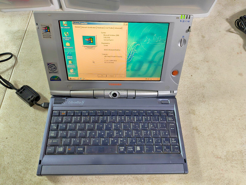 Toshiba Libretto ff1100v Intel P266MHz 96MB, 100GB HD Win2K CD-ROM Floppy * RARE gallery