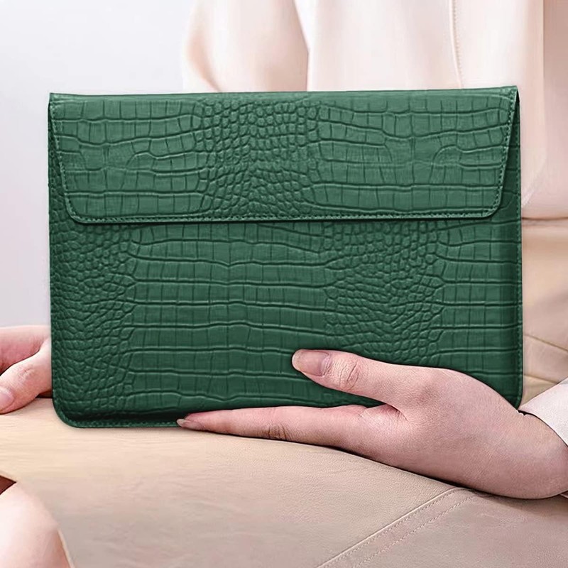 Crocodile Grain PU Leather Flap Style Laptop Bag for 15-16 Inch MacBook Air 15 P gallery