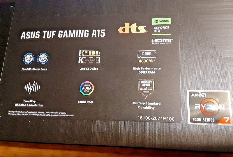 Asus Tuf Gaming A15 Laptop, AMD Ryzen 7, 8GB Ram, 500GB SSD, GeForce RTX 3050 gallery