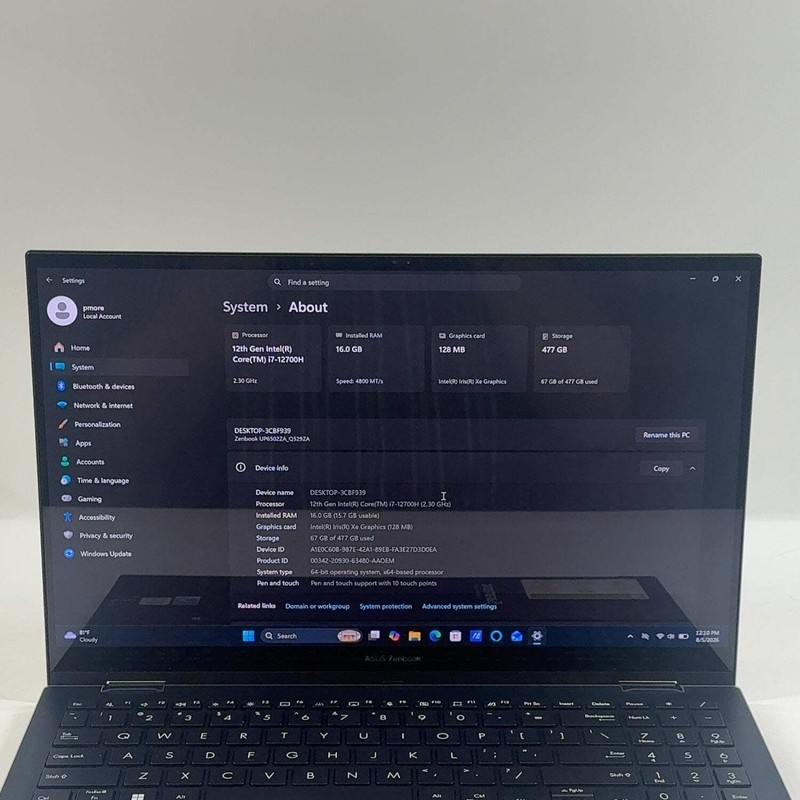 Asus Zenbook Pro 15 Flip Q529Z 15.6" i7-12700H 2.38GHz 16GB RAM 512GB SSD gallery