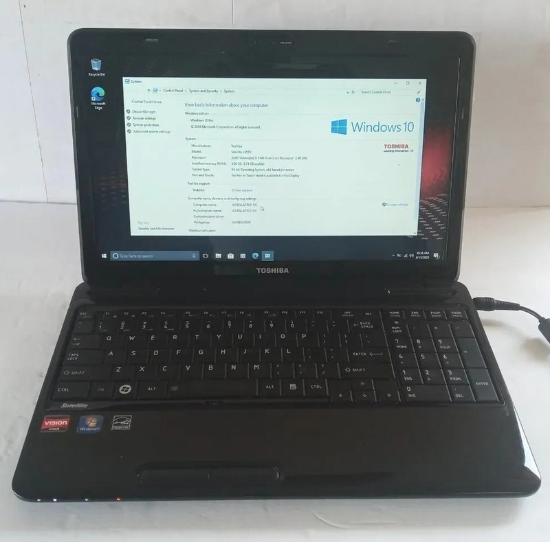 TOSHIBA SATELLITE L655D-S 15.6" AMD TURION ll 2.30GHz 4GB 500GB WIN 7 PRO gallery