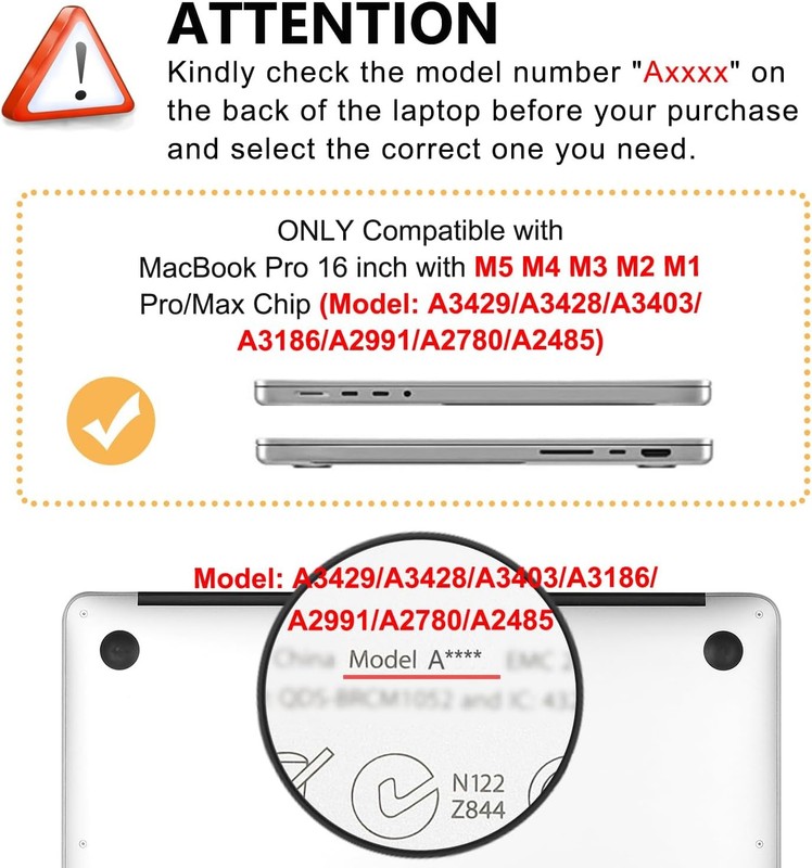 Screen Protector for MacBook Pro 16-inch - Crystal Clear, 5 in 1 Plastic Hard Sh gallery