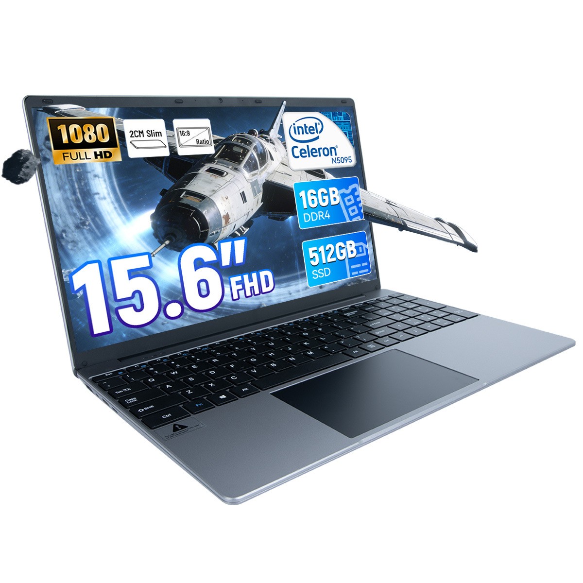 Windows 11 Laptop PC 16GB+ 512 SSD + TF card slot Quad Core 15.6" Dual Wifi gallery