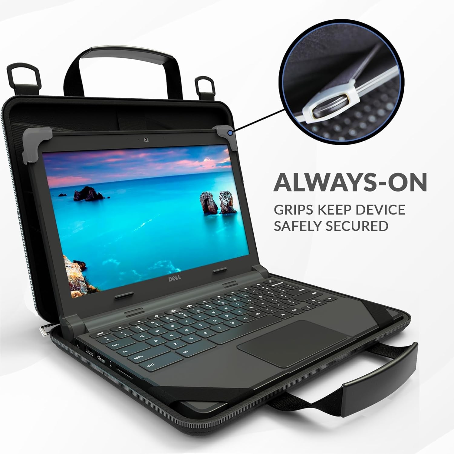 Chromebook Hard Case 11-11.6 Inch with Adjustable Shoulder Strap & Accessory Pou gallery