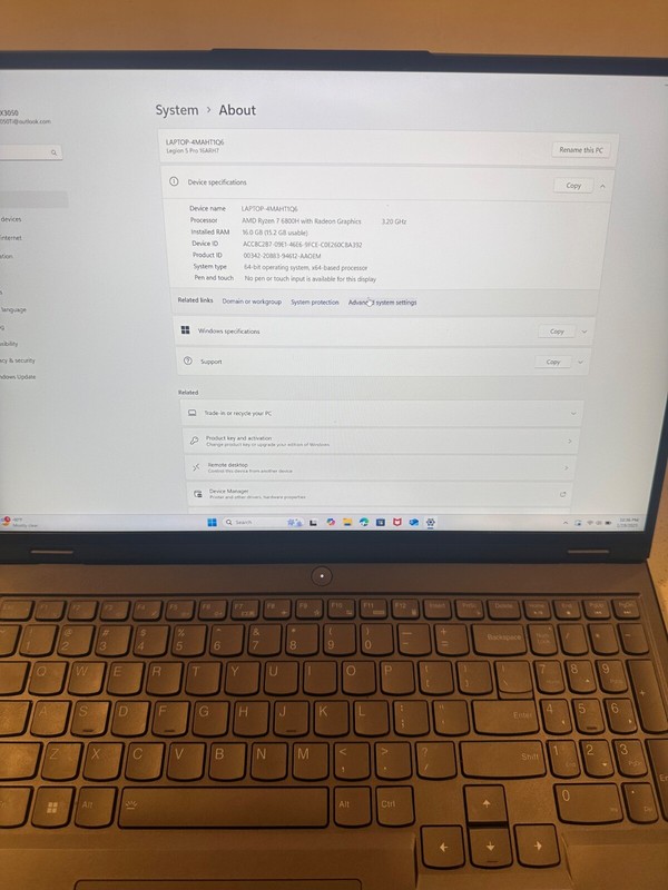 Lenovo Legion 5 Pro: AMD Ryzen 7 6800H, 16GB RAM, 512GB SSD, NVIDIA GeForce RTX gallery