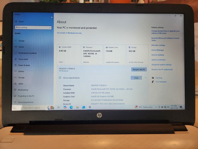 15.5" HP Notebook 15-r254tu Intel Pentium N3700 1.60GHz 4GB DDR3 932 GB Win10Pro gallery