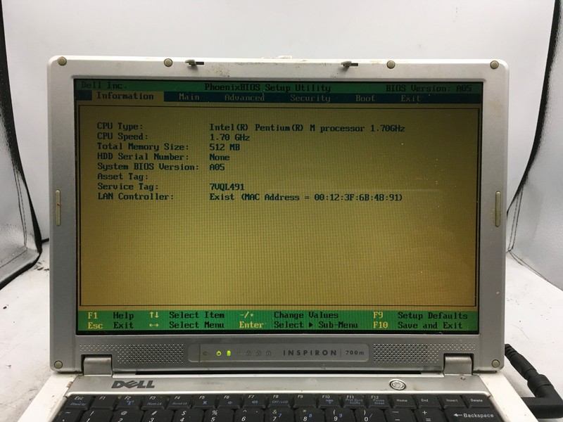 DELL INSPIRON 700M - BOOTS TO BIOS - INTEL PENTIUM M - 512MB - 12" -READ DESC-BB gallery