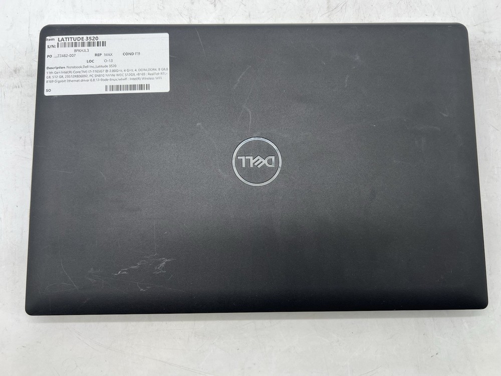 Dell Latitude 3520, i7-1165G7, @ 2.80GHz, 16GB RAM, 512GB NVMe-No OS/Adapter