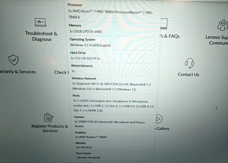 Lenovo ThinkPad T16 Gen 2 --- Ryzen 7 PRO 7840U 32GB 512GB SSD WTY 2029 gallery