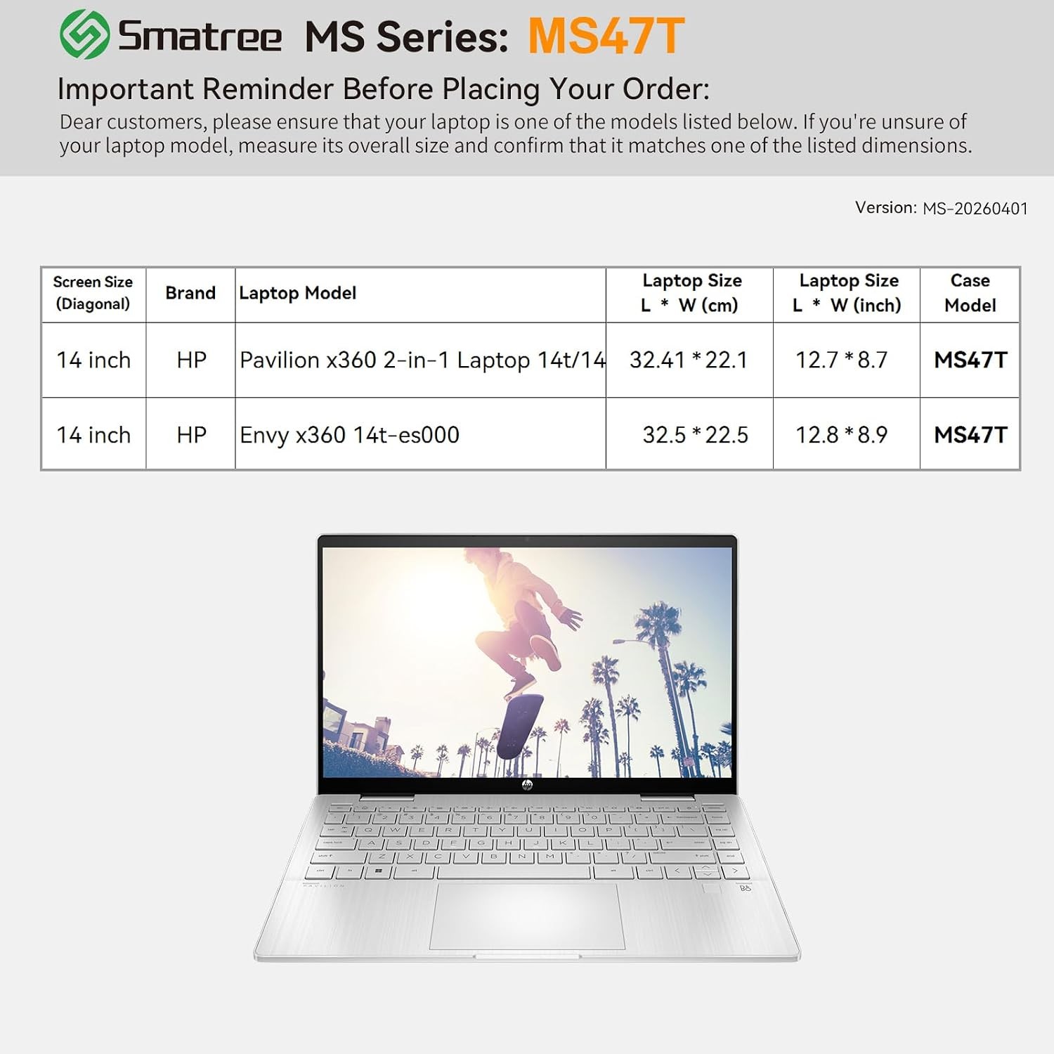 MS47T Hard EVA Protective Sleeve Case with Stand for 14 inch HP Pavilion x360 2- gallery
