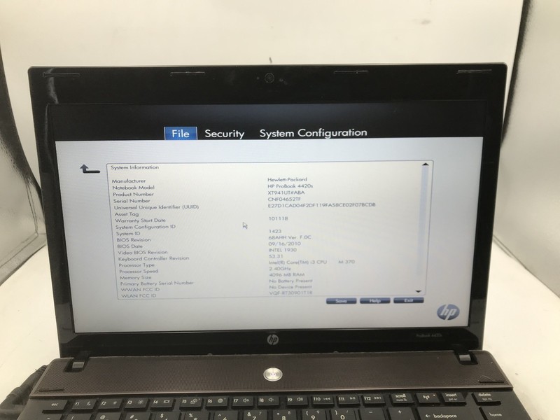 HP PROBOOK 4420S - BOOTS TO BIOS - INTEL I3 M370 - 4GB RAM - 14" - READ DESC -BB gallery