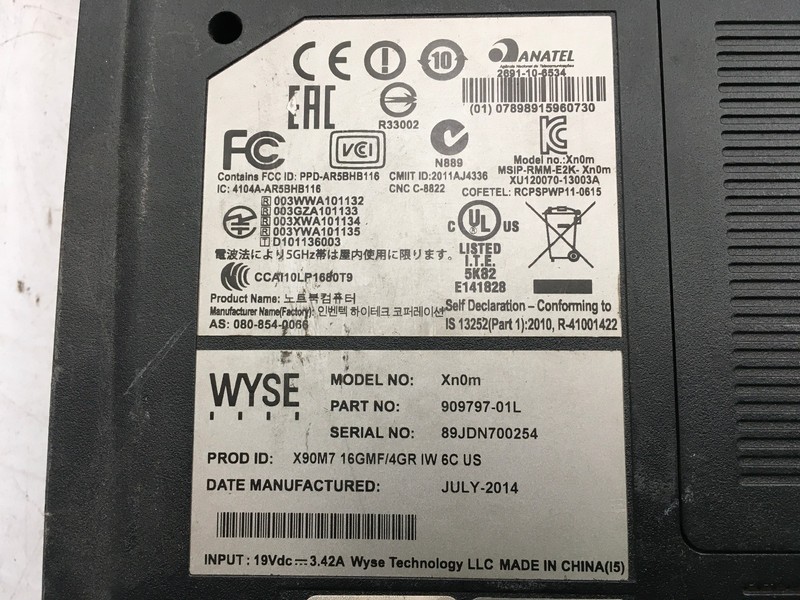 WYSE XN0M LAPTOP - FOR PARTS/BAD LCD - AMD G-T56N - 4GB RAM - READ DESCRIP - BB gallery