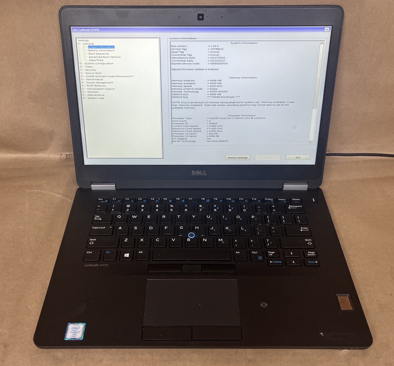 Dell Latitude E7470, Intel Core i7-6600U @2.60GHz, 4GB RAM, NO SSD/OS *READ* gallery