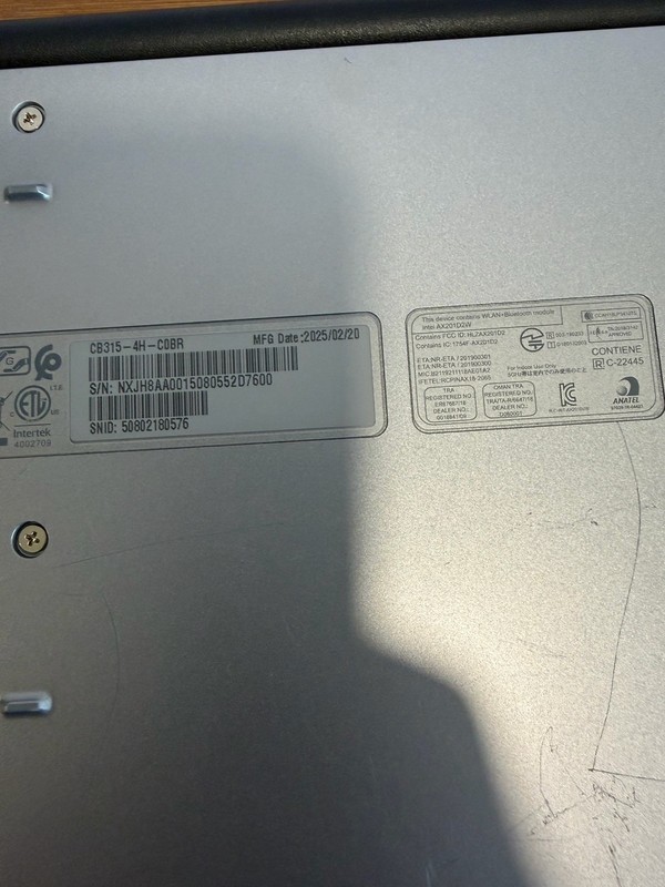 Acer Chromebook 315 CB315-4H 15.6" Celeron N4500 1.1GHz 4GB RAM W/ Charger gallery