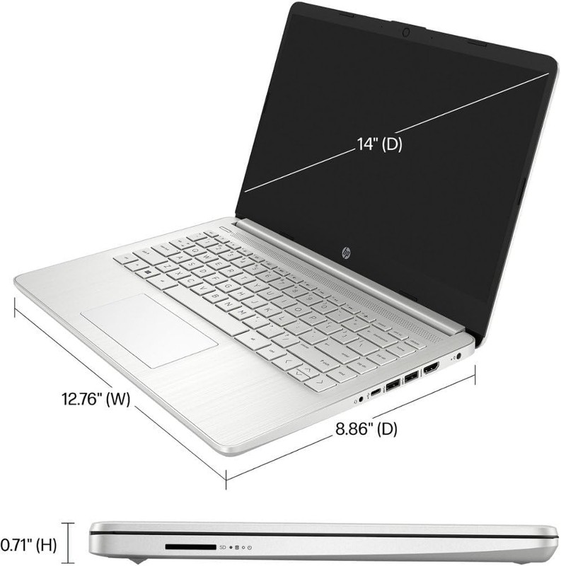HP Newest 14" Laptop Intel Quad-Core UP TO 16GB RAM,128GB eMMC Win 11 pro gallery