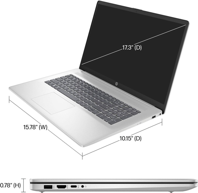 HP 17-cn2083dx 17.3" FHD Intel Core i3-1215U 1.2GHz 16GB RAM 1TB SSD W11H Silver gallery