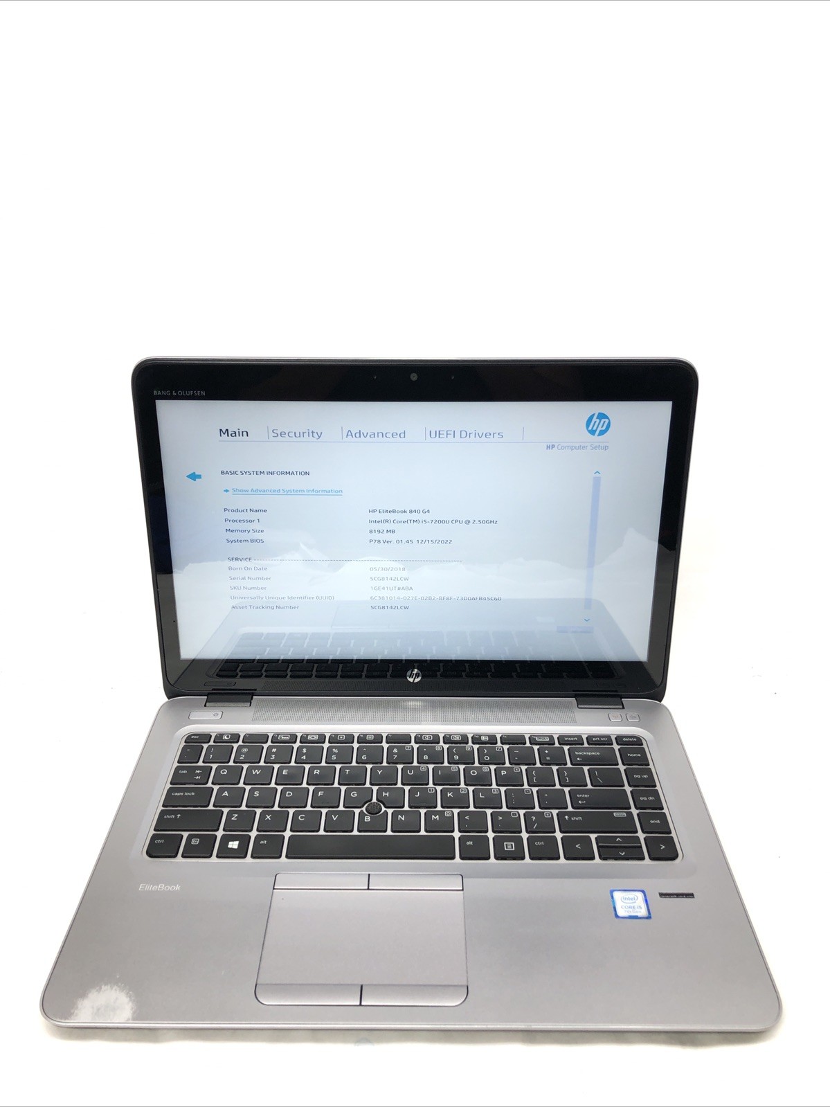 HP EliteBook 840 G4, Intel Core i5-7200U @2.50Ghz, NO RAM, NO SSD, TESTED PWR ON gallery