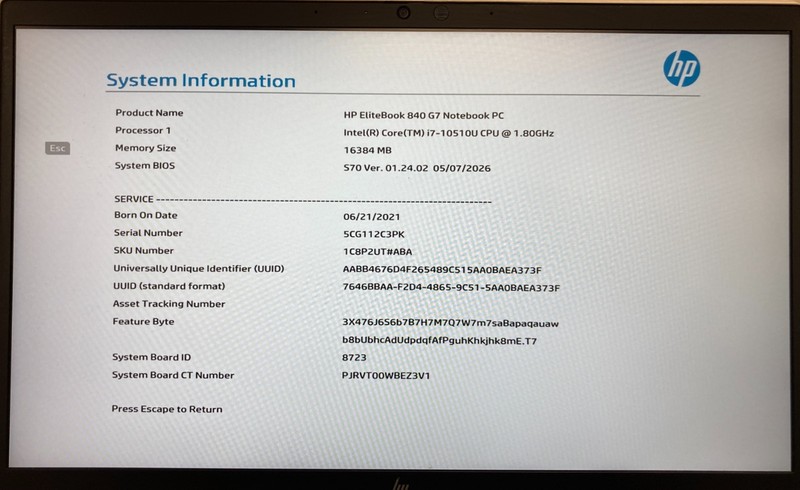 HP EliteBook 840 G7 Notebook Pc 14" Laptop i7-10510U 16GB RAM 512GB NVMe gallery