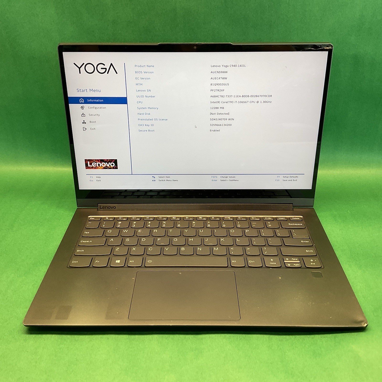 Lenovo Yoga C940-14IIL i7-1065G7 - Powers On - NO HD - Broken Screen - Untested gallery