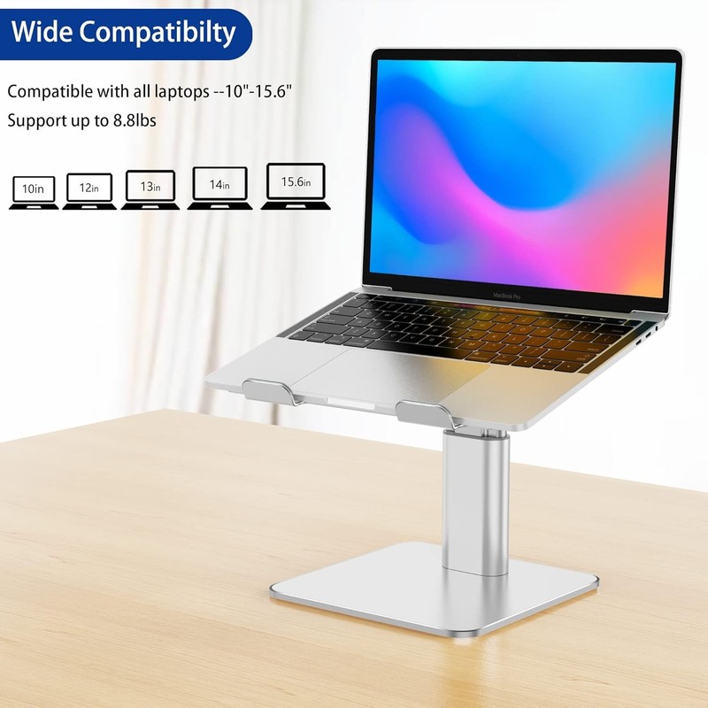 LSX6N Laptop Stand, Ergonomic Adjustable Notebook Riser for 10-15.6" Laptops, Si gallery