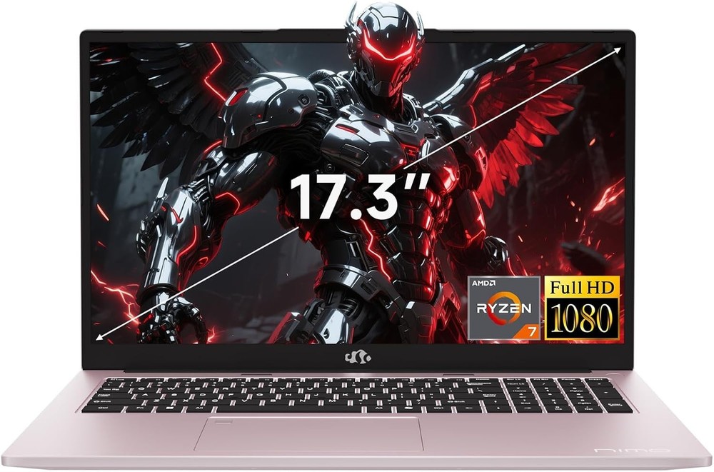 NIMO Gaming Laptop 17.3"FHD IPS AMD R7 7735HS Up to 4.75 GHz 16GB DDR5 RAM 256GB
