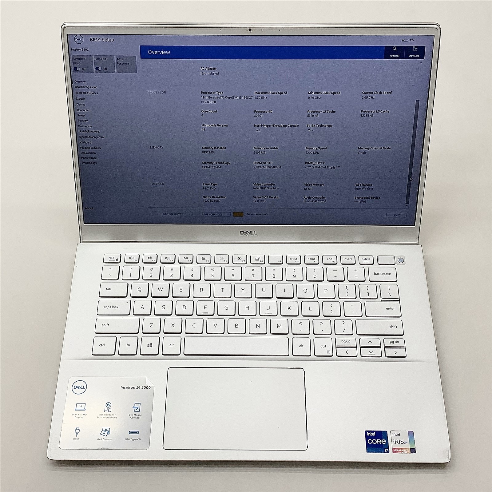 Dell Inspiron 5402 Laptop Intel Core i7 1165G7 2.80GHZ 14" FHD 8GB RAM NO HDD gallery