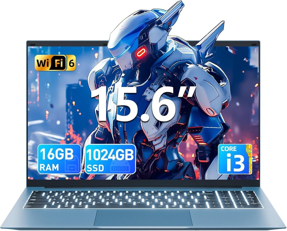 2026 SGIN 15.6" Thin Laptop i3-10100Y 16GB RAM 1TB SSD Win 11 Backlit Keyboard