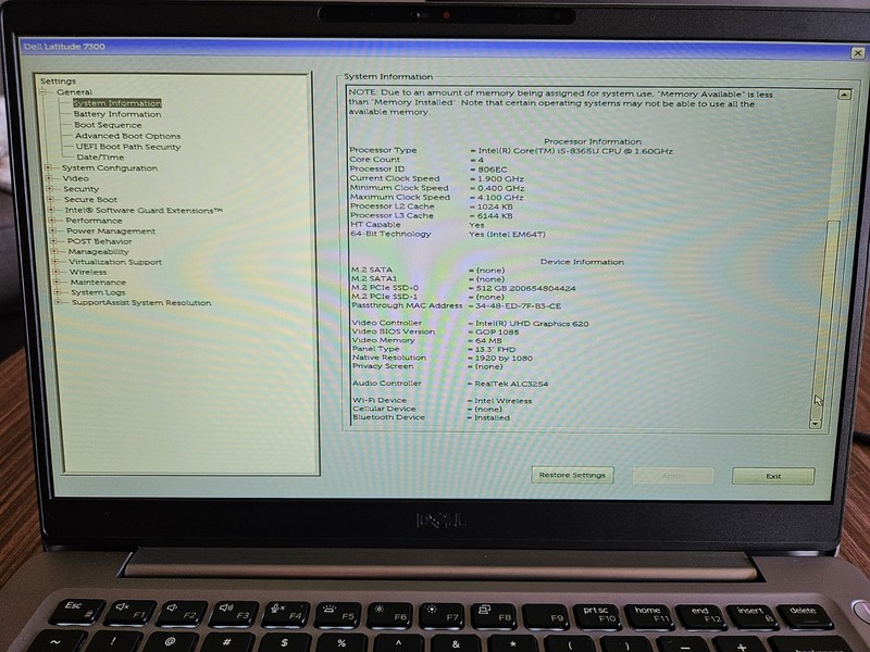 Dell Latitude 7300 13.3" Touch i5-8365U vPro 32GB DDR4 512GB NVMe Backlit Win10 gallery
