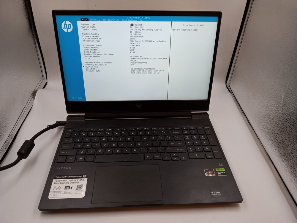 HP Victus 15-fb1013dx Laptop AMD Ryzen 5 7535HS Nvidia RTX 2050 - BOOTS - READ!