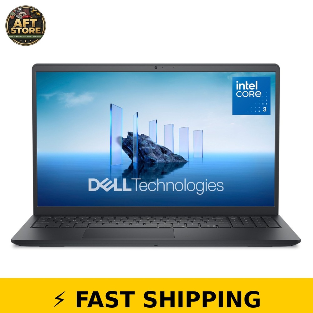Dell 15 Laptop - 15.6" FHD, Intel Core 3, 8GB RAM, 512GB SSD, Carbon Black