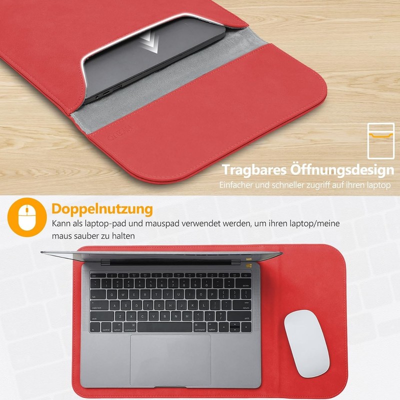 Red Laptop Sleeve for 15-16 Inch MacBook Pro 16 M5/M4/M3/M2/M1 Pro/Max A3428 A34 gallery