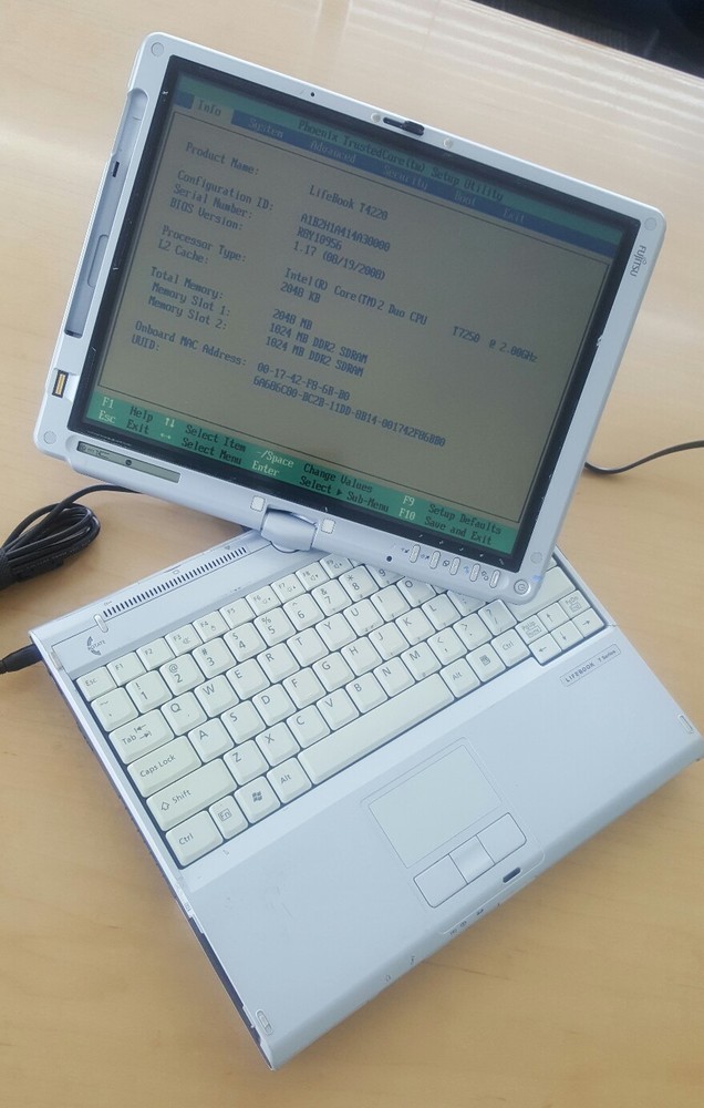 FUJITSU LIFEBOOK T4220 Core 2 Duo 1.80GHZ 2GB RAM BIOS TESTED PART AND REPAIR