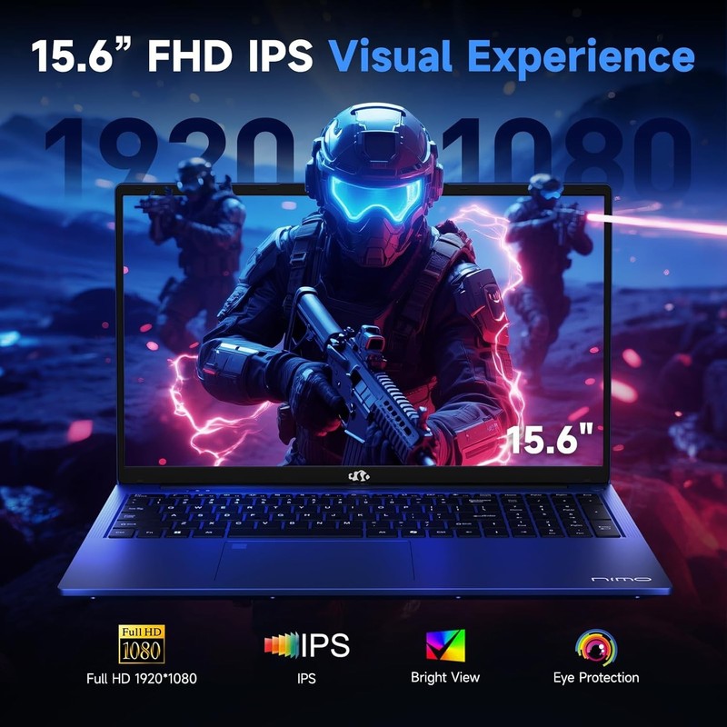 NIMO Laptop 15.6" FHD Laptop AMD R7 7735HS Up to 4.75GHz 16GB DDR5 RAM 512GB SSD gallery